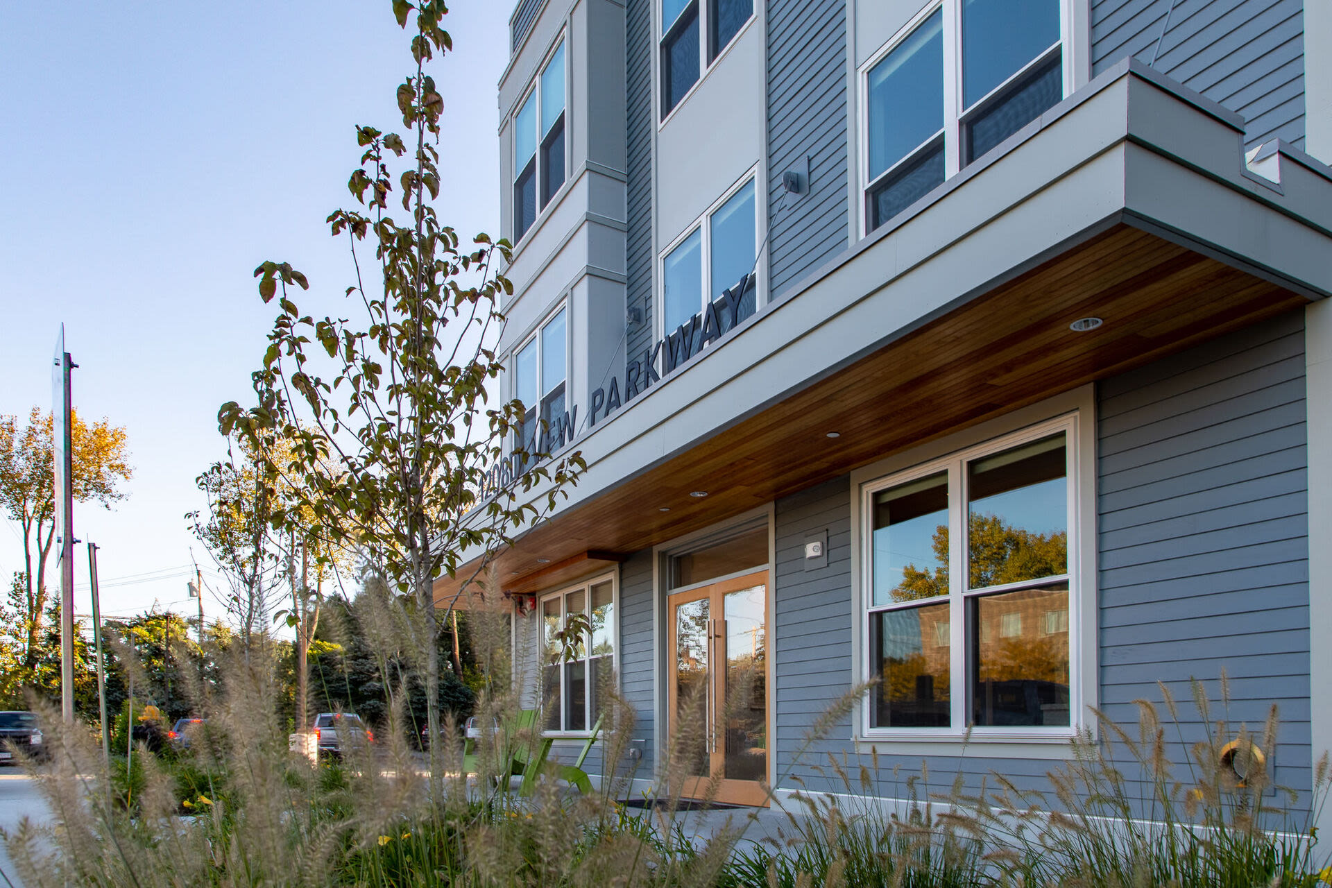 Front view of an apartment at Parkway 1208 in West Roxbury, Massachusetts