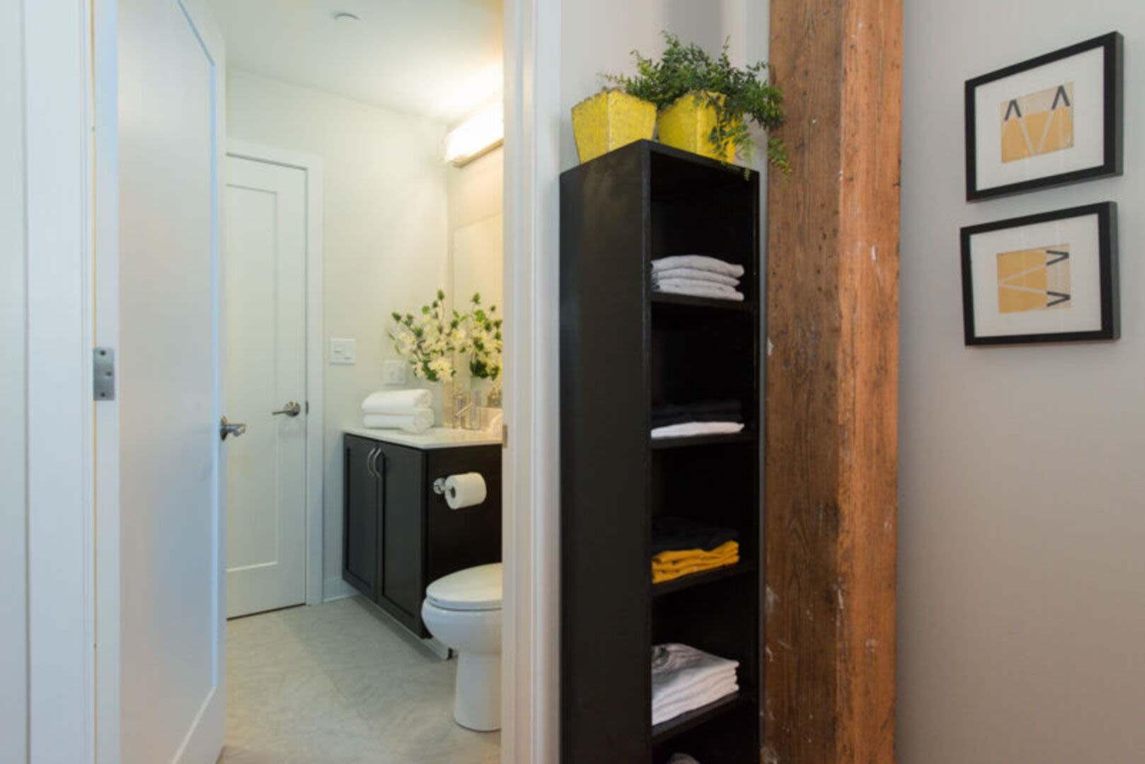 Spacious bathroom at Station Lofts in Brockton, Massachusetts