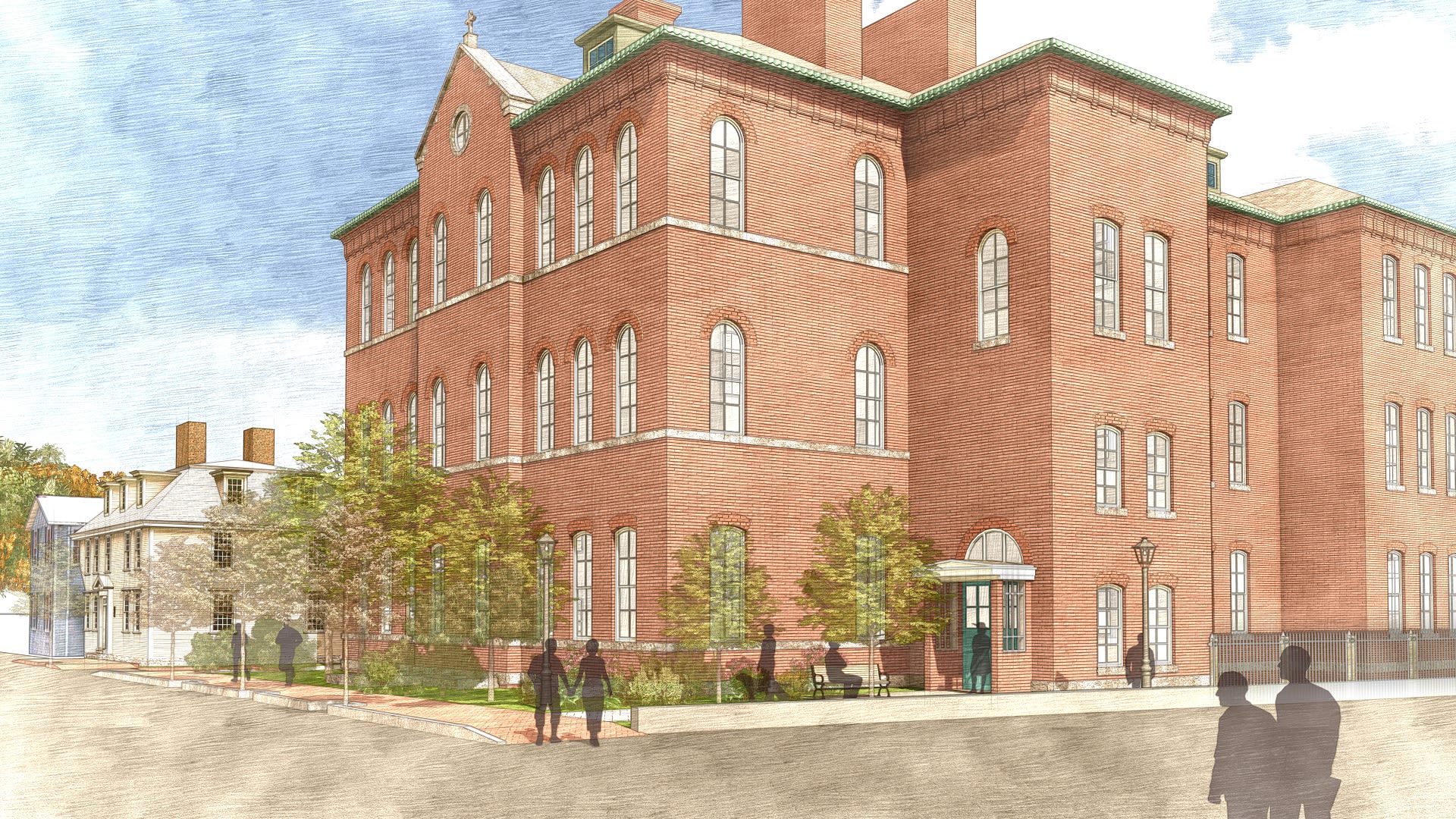 Exterior view at The Residences at St James in Salem, Massachusetts