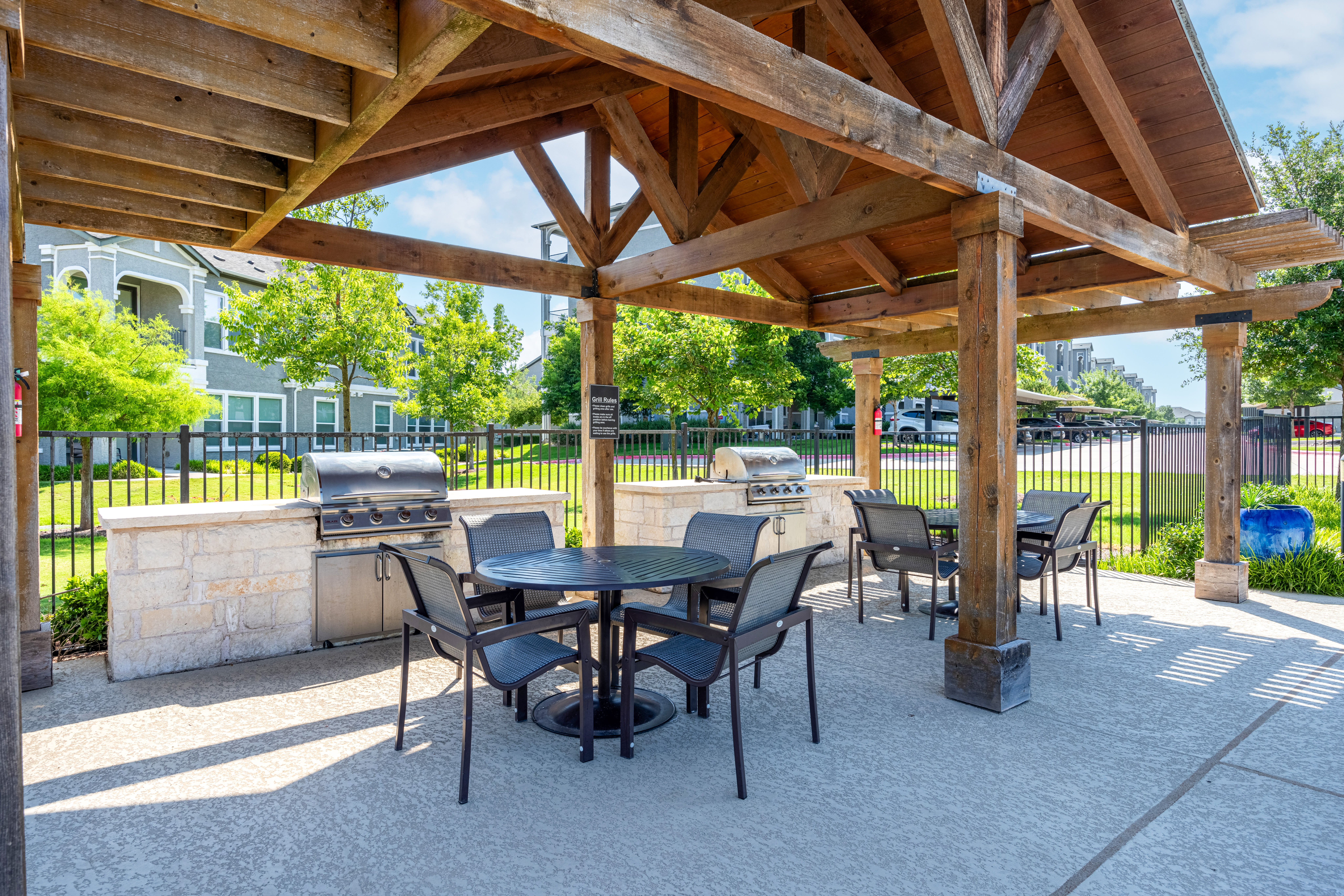 Grill area at Travesia Apartments