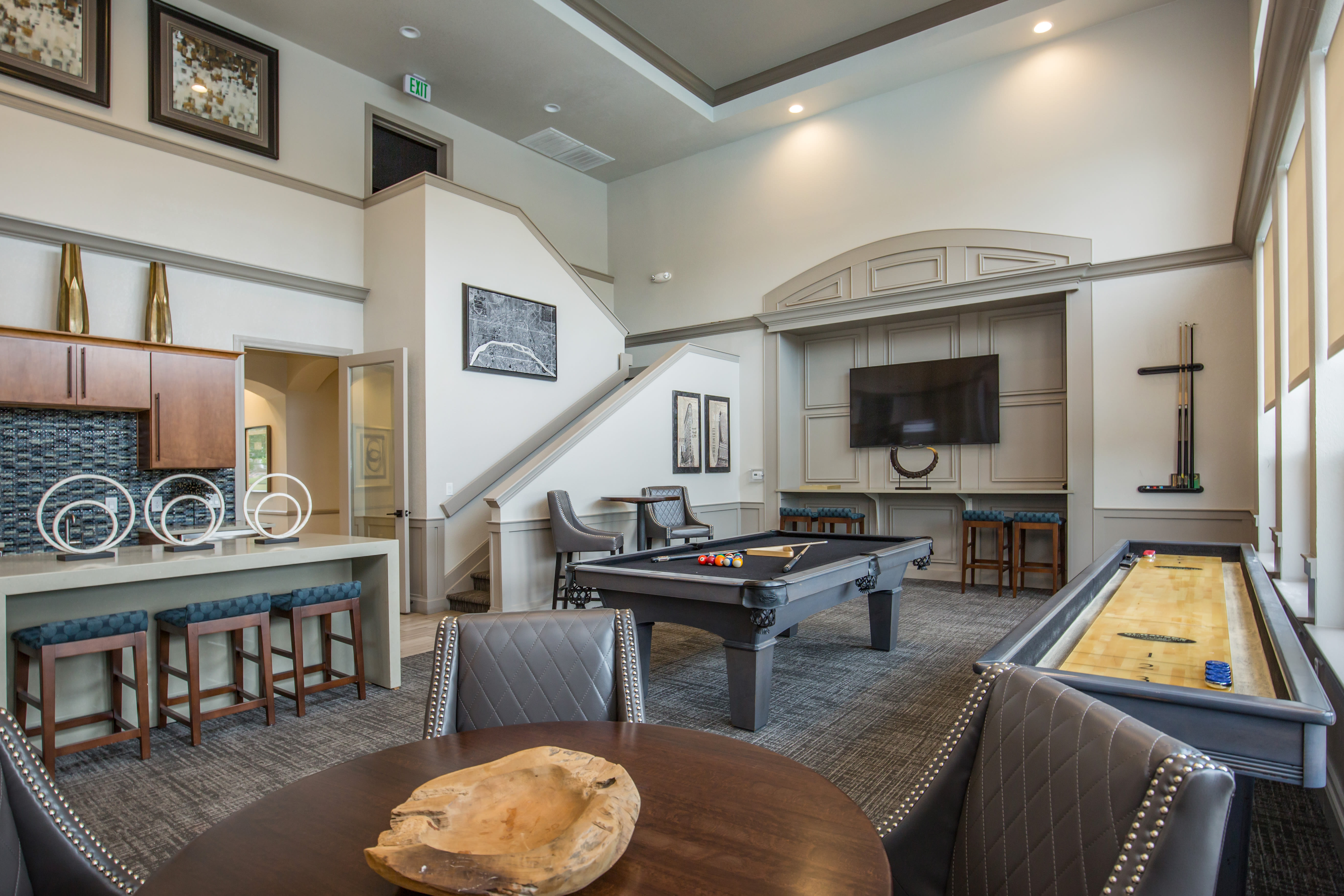 Game room at Panorama at Arvada Ridge