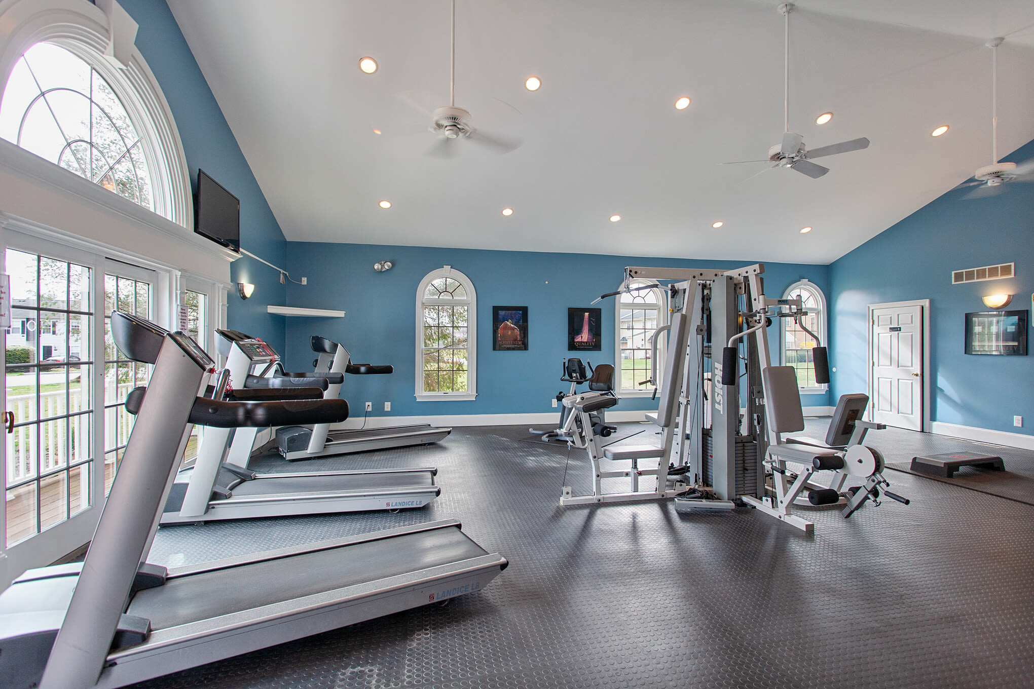 Exercise room at The Fairways Apartments and Townhomes in Thorndale, PA