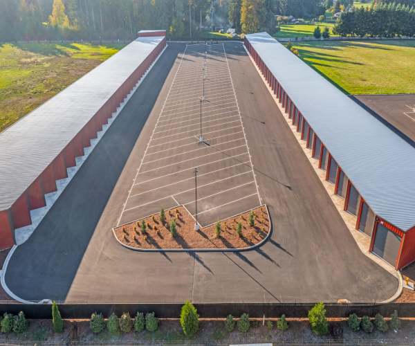 Aerial view at Union Prairie RV Storage in Vancouver, Washington