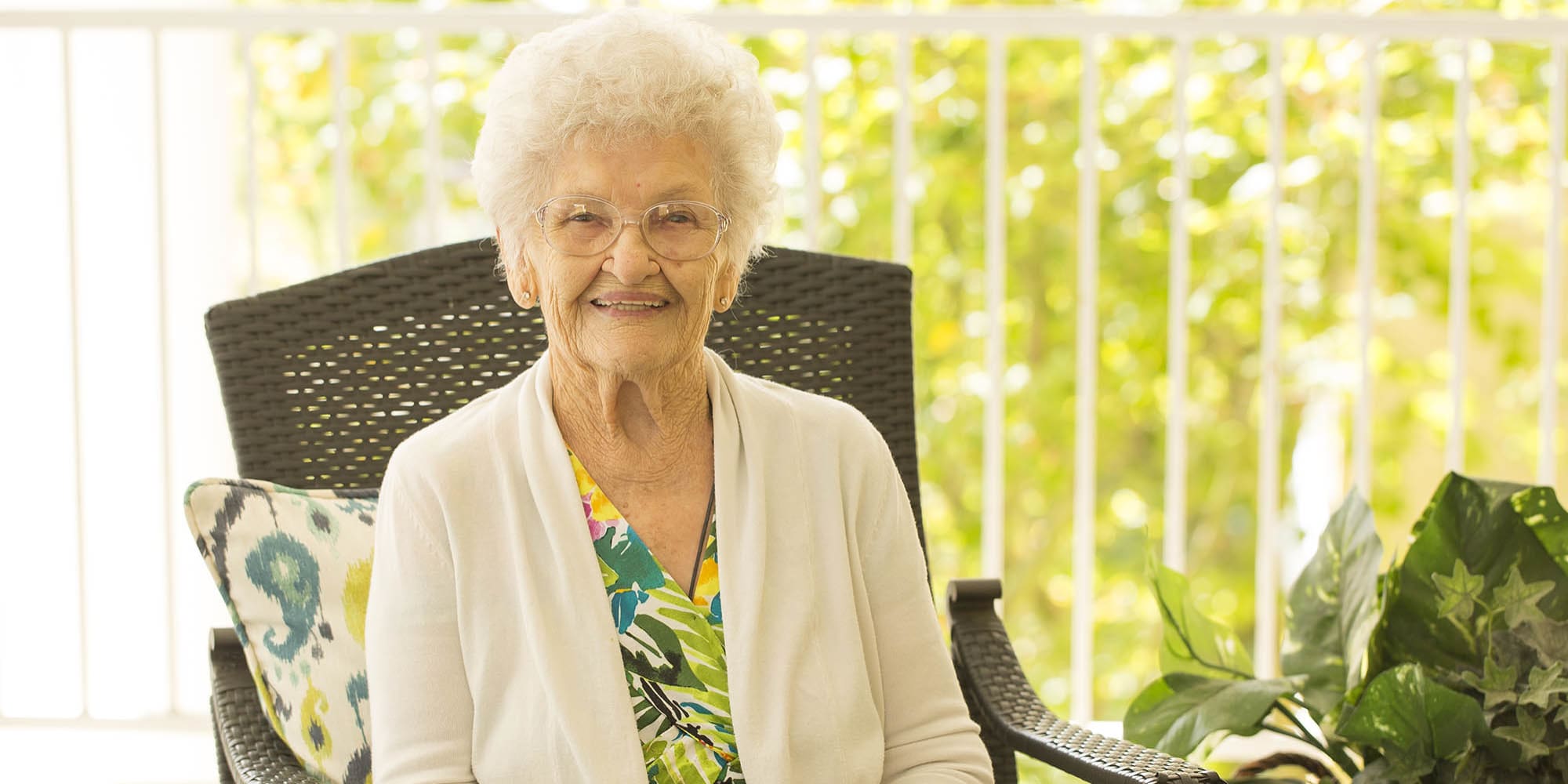 happy resident at The Sequoia Assisted Living Community in Olympia, WA