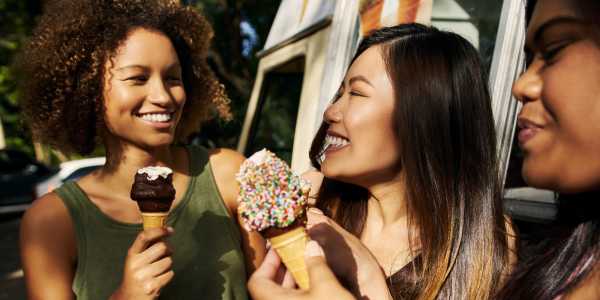 Friends outside enjoying the day at Mazza Grandmarc in College Park, Maryland