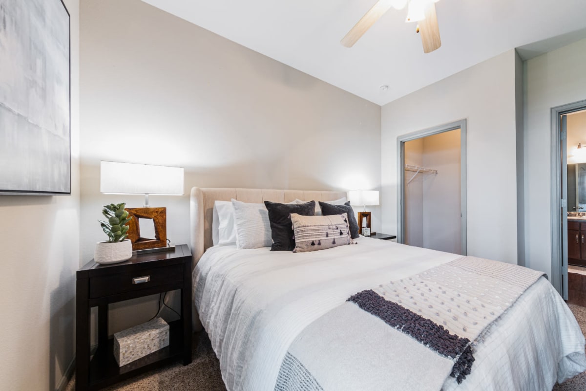Carpeted bedroom at Marquis at Katy in Katy, Texas