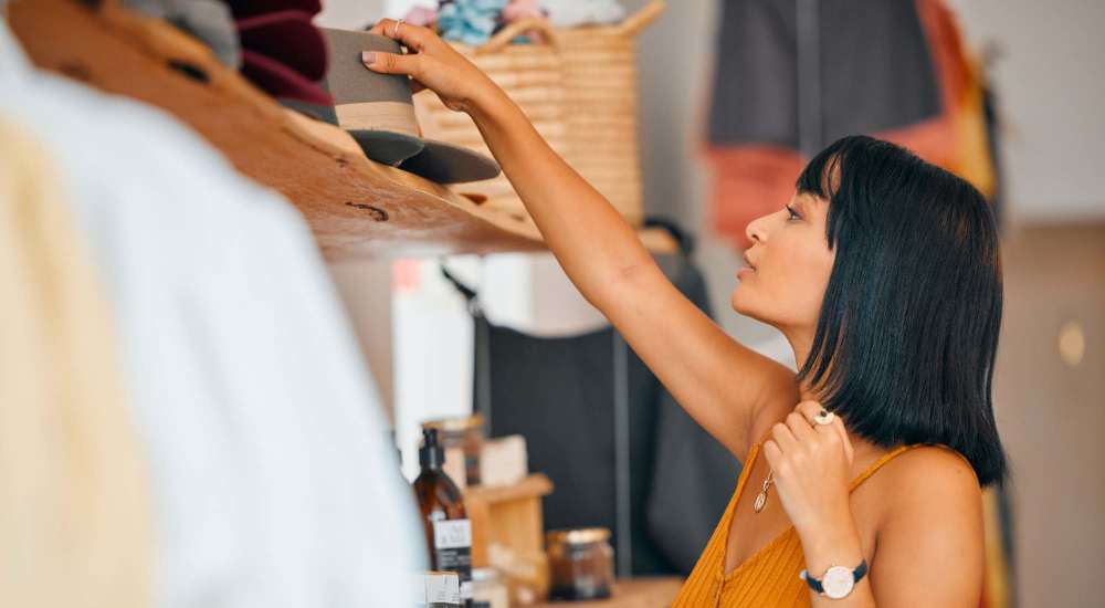 Resident shopping near Briar Forest Lofts in Houston, Texas