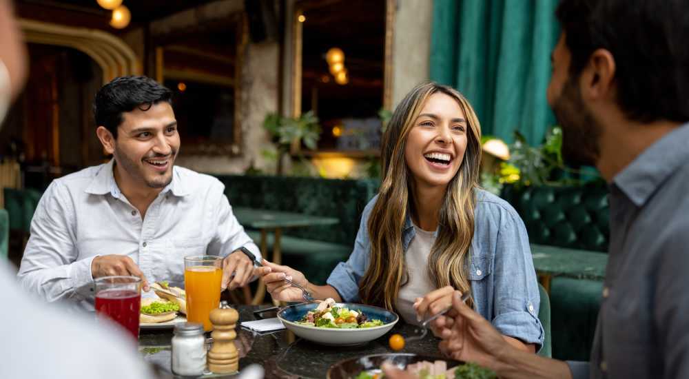 Residents having delicious food at a restaurant near Pine Creek in Paris, Texas