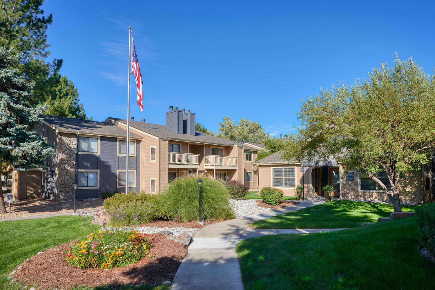 Apartment home entrance at City Center Station Apartments in Aurora, Colorado