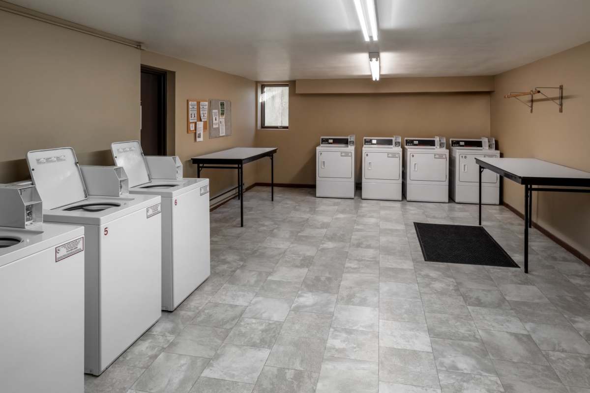 Laundry facility at Cedar Glen Apartments in Cross Plains, Wisconsin