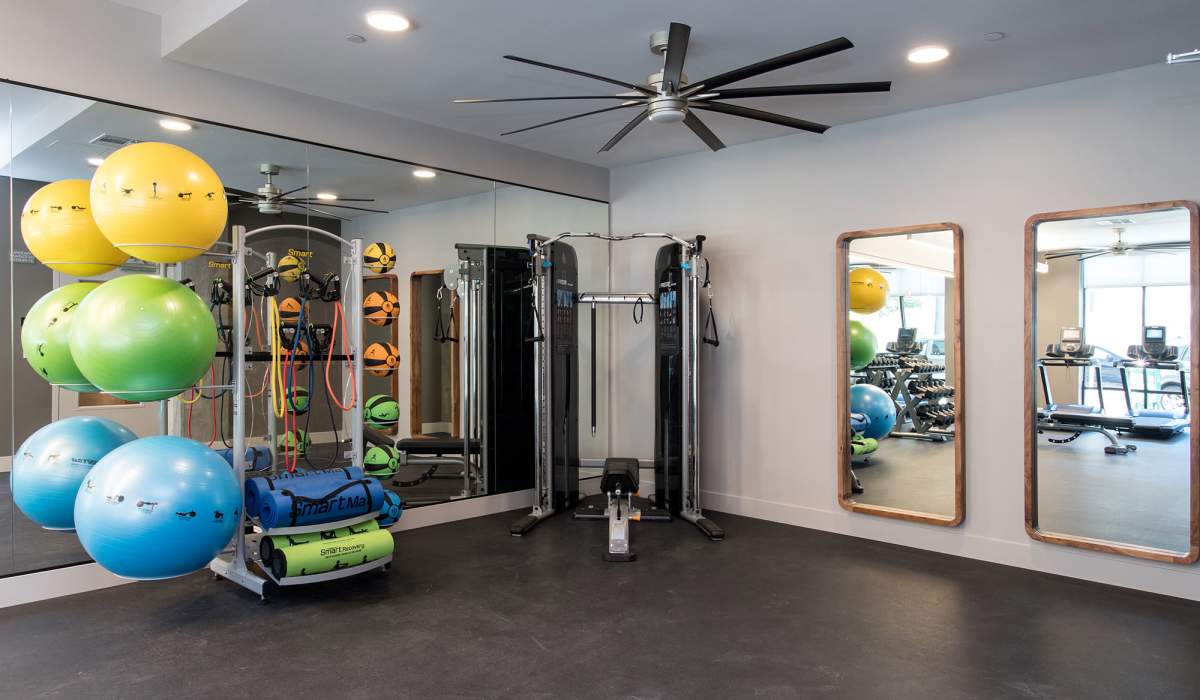 Community fitness center at The Moran in Oakland, California