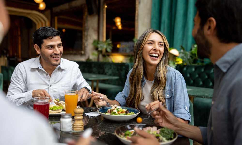 Resident enjoying their dining in a restaurant near District 119 in Oklahoma City, Oklahoma