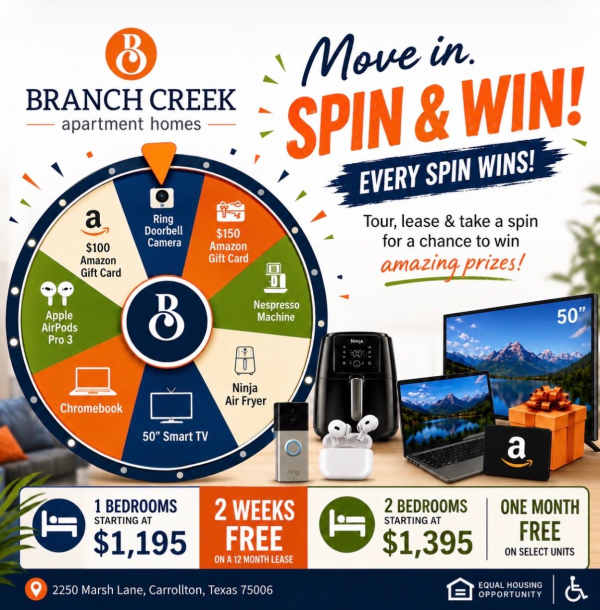 Branch Creek Apartments I Specials b at Branch Creek Apartments in Carrollton, Texas