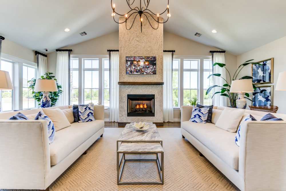 Interior of a spacious cottage home at Seaglass Cottage in North Myrtle Beach, South Carolina