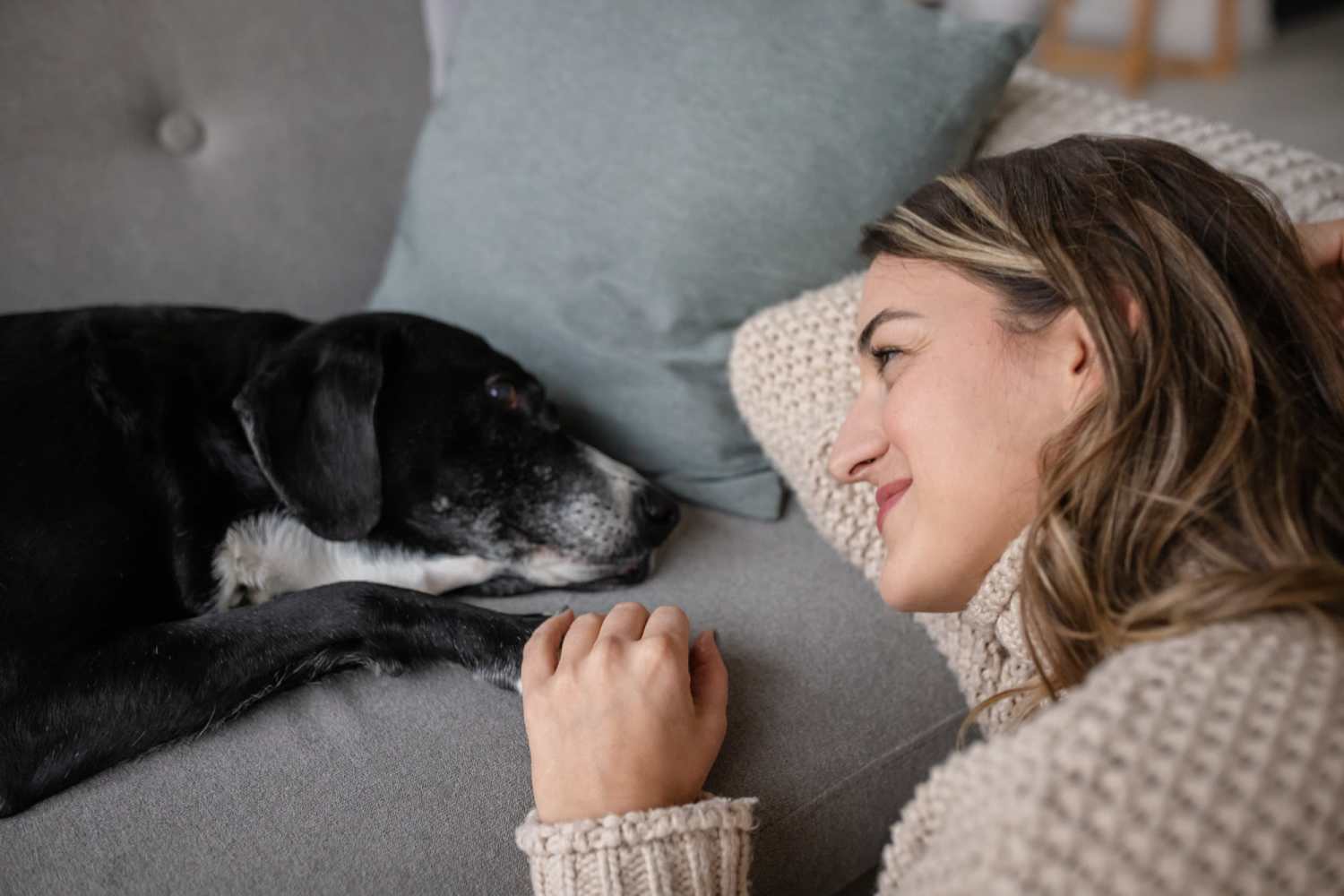 Resident with her dog at The Hardison in Salt Lake City, Utah