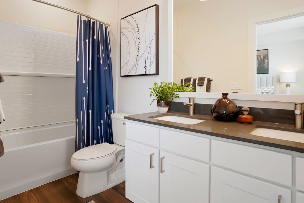 Apartment bathroom at Enova in Commerce City, Colorado