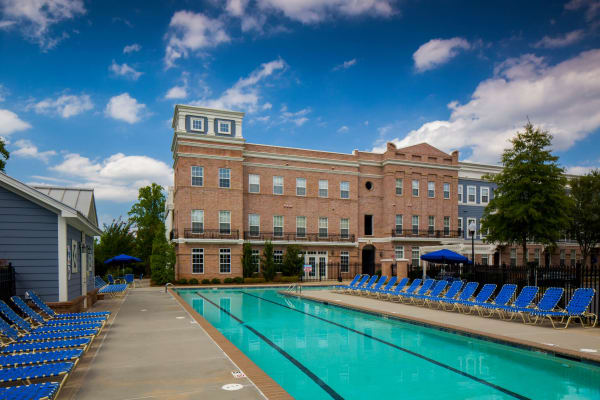 Large swimming pool at Worthington Apartments & Townhomes in Charlotte, North Carolina