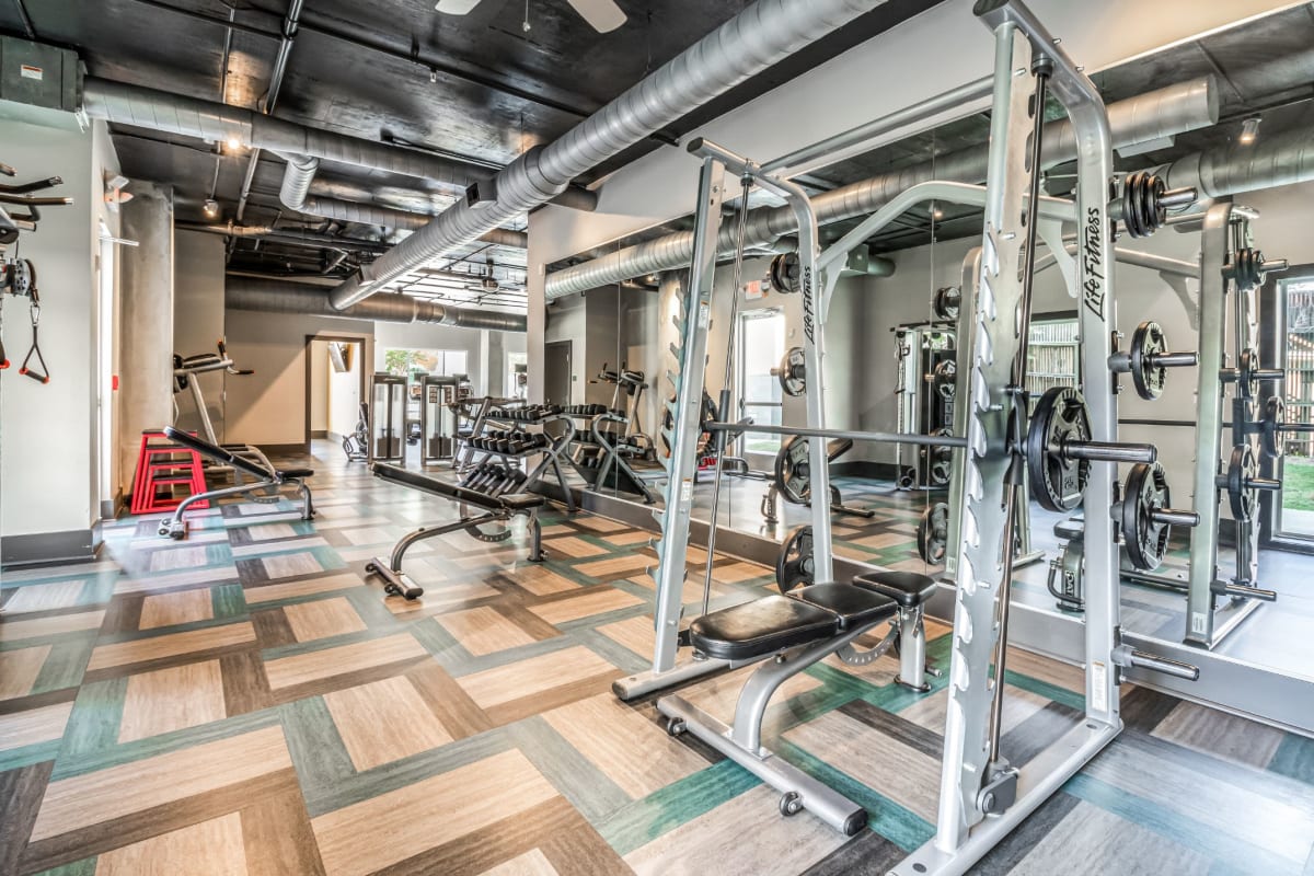 Fully equipped fitness center at Skyline West in Atlanta, Georgia