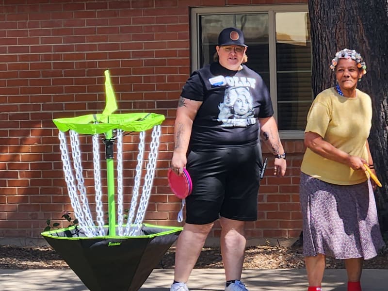 Resident playing outside of {location_name}} in Tucson, Arizona