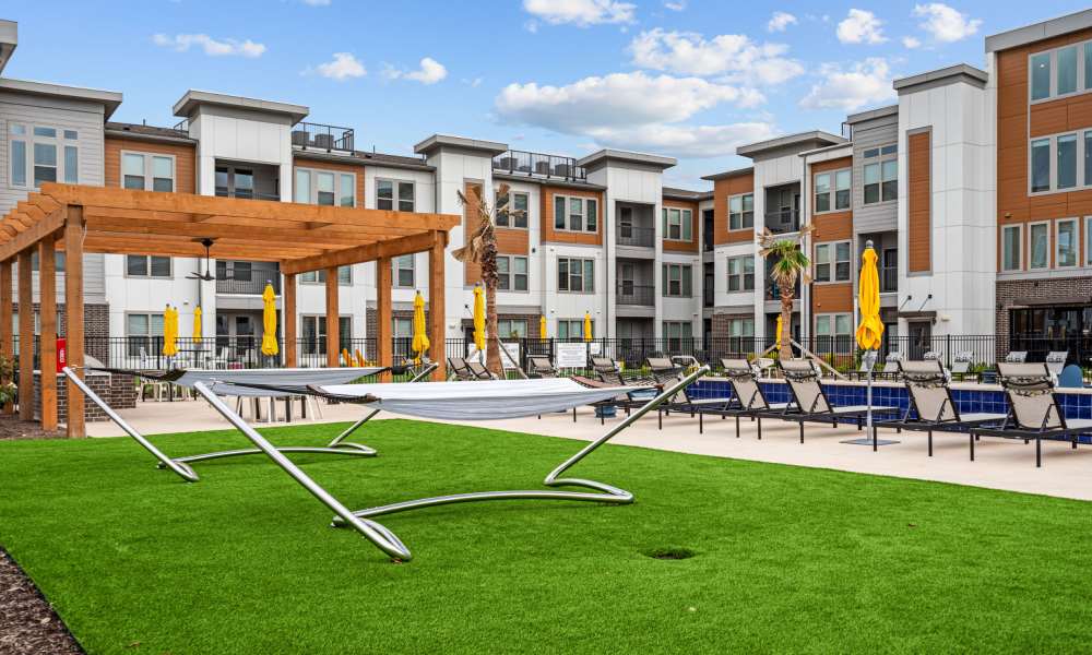 Community patio at Opal Point at Kyle in Kyle. TX