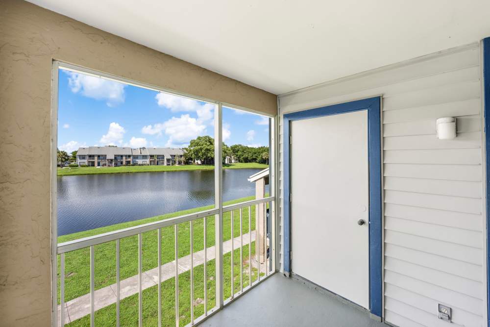 Private balcony at El Cid Apartments in West Palm Beach, Florida