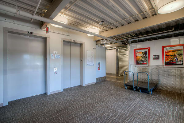 Elevators and carts at StorQuest Self Storage in Clearwater, Florida