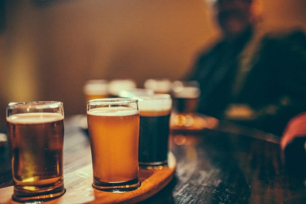 Craft brews on the bar at a pub near Grant Park Village