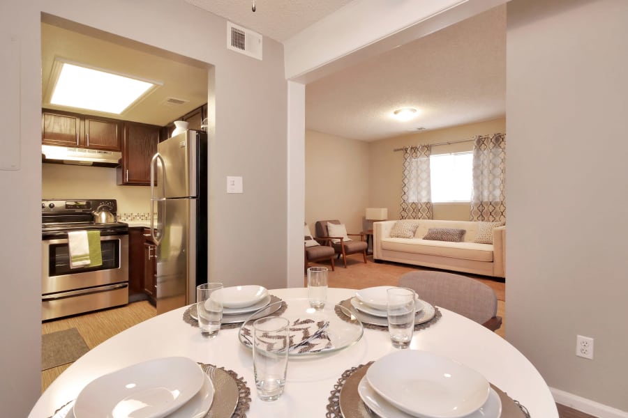 Dining room at Ascend at Red Rocks in Lakewood