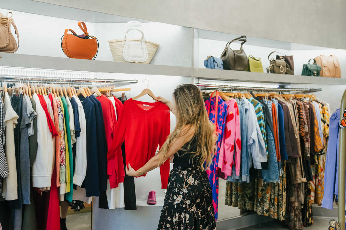 Resident shopping at a boutique near The Eastern in Raleigh, North Carolina
