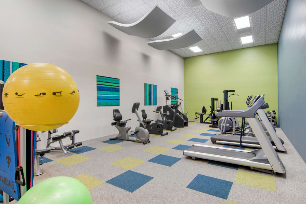 The newly renovated and fully equipped fitness center at Autumn Chase Apartments in Vancouver, Washington