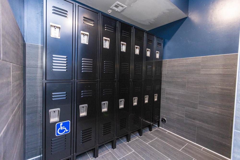 Locker room at Zeta Luxury Apartments in Sacramento, California