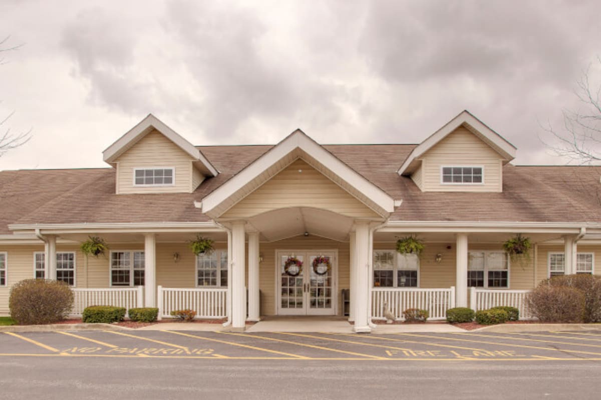 Main entrance at Trustwell Living at Settlers Place in La Porte, Indiana