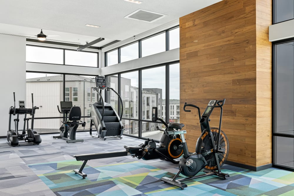 Fitness equipment at Marq Promenade in Westminster, Colorado