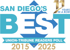 San Diego's Best union-tribune readers poll logo at National/54 Self Storage in National City, California