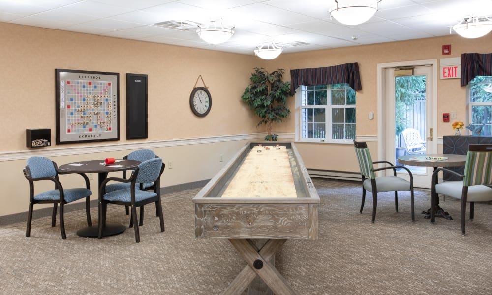 Community game room at Governor's Village in Mayfield Village, Ohio