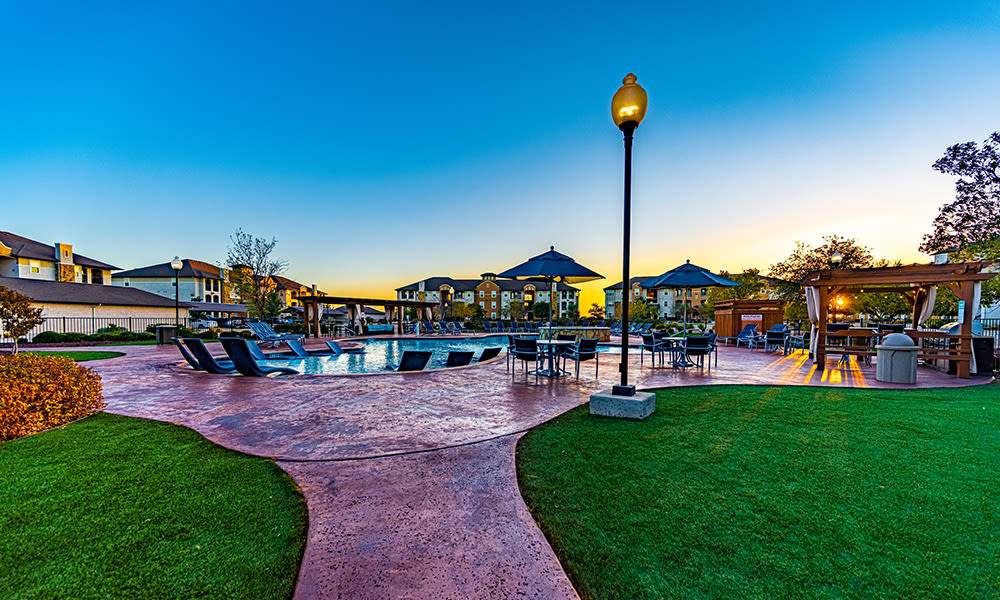 Exterior shot of an apartments at Sunset Lodge in Odessa,Texas