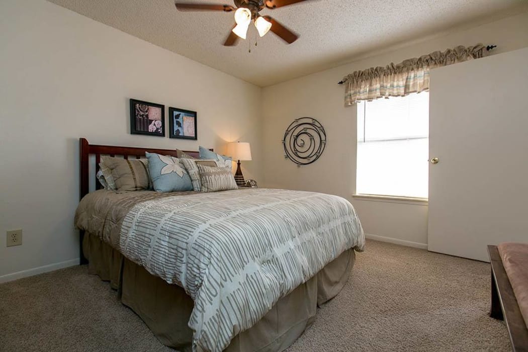 Master bedroom at Walnut Ridge Apartments in Corpus Christi, Texas