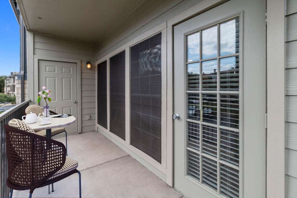 Patio in home at Oakville Apartments in Austin, Texas