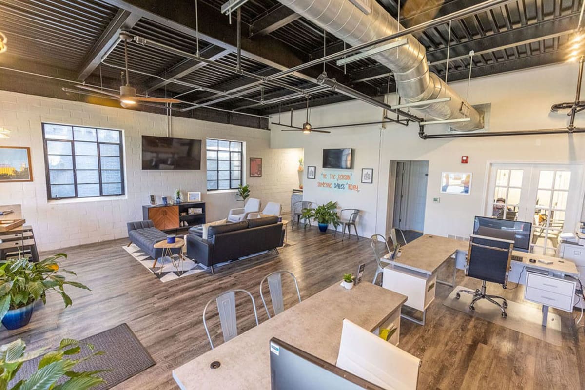 Inside the clubhouse at Square9 in Denton, Texas