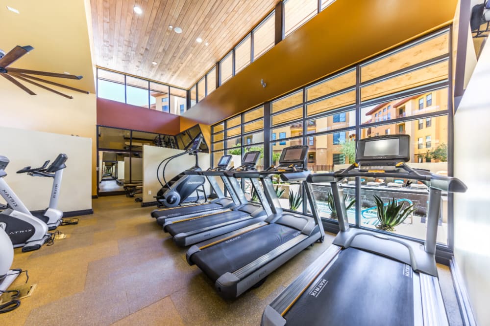 Cardio machines in the fitness center at Marquis at Desert Ridge in Phoenix, Arizona