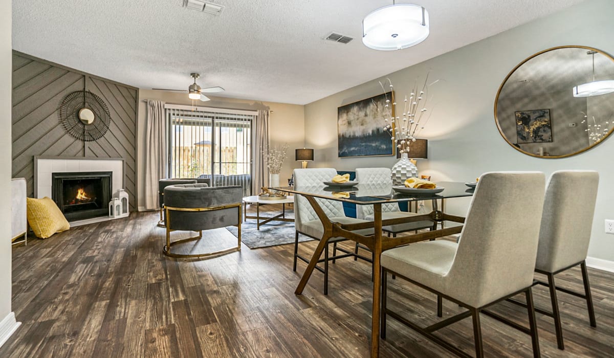 Upgraded kitchen with vinyl-plank flooring at Park Avenue in Jacksonville, Florida