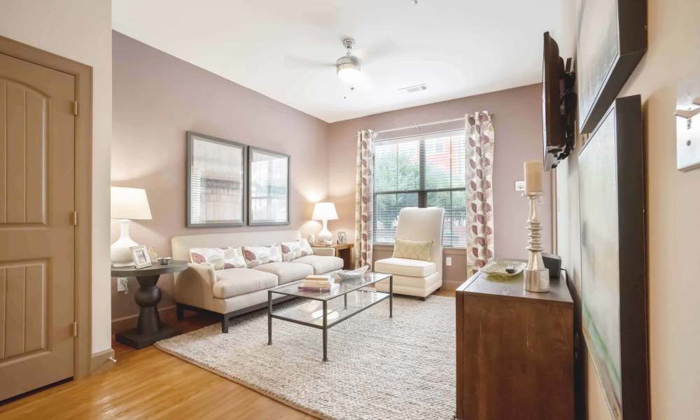 Spacious living room at Grapevine Station in Grapevine,Texas