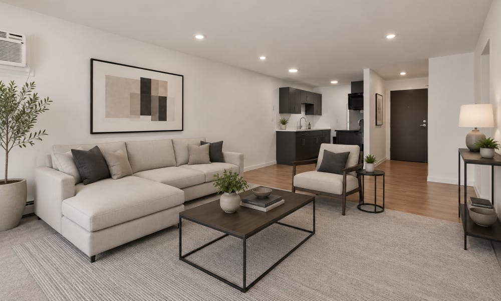 Living room with vase at Shoreview Hills in Shoreview, Minnesota 