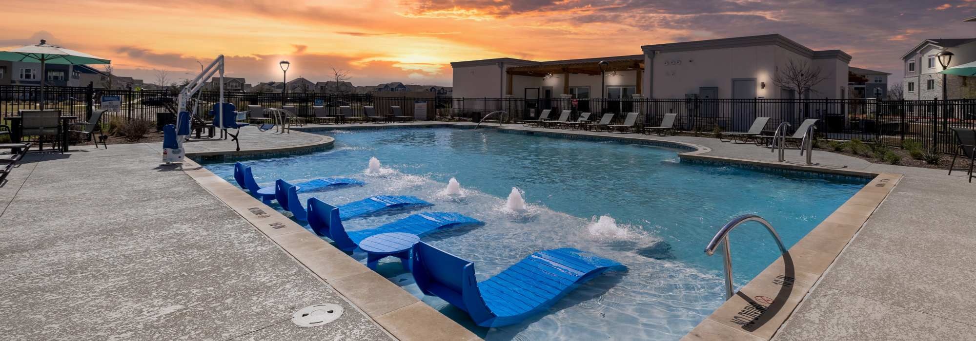Swimming pool with community view at Emerald Place in Lancaster, Ohio