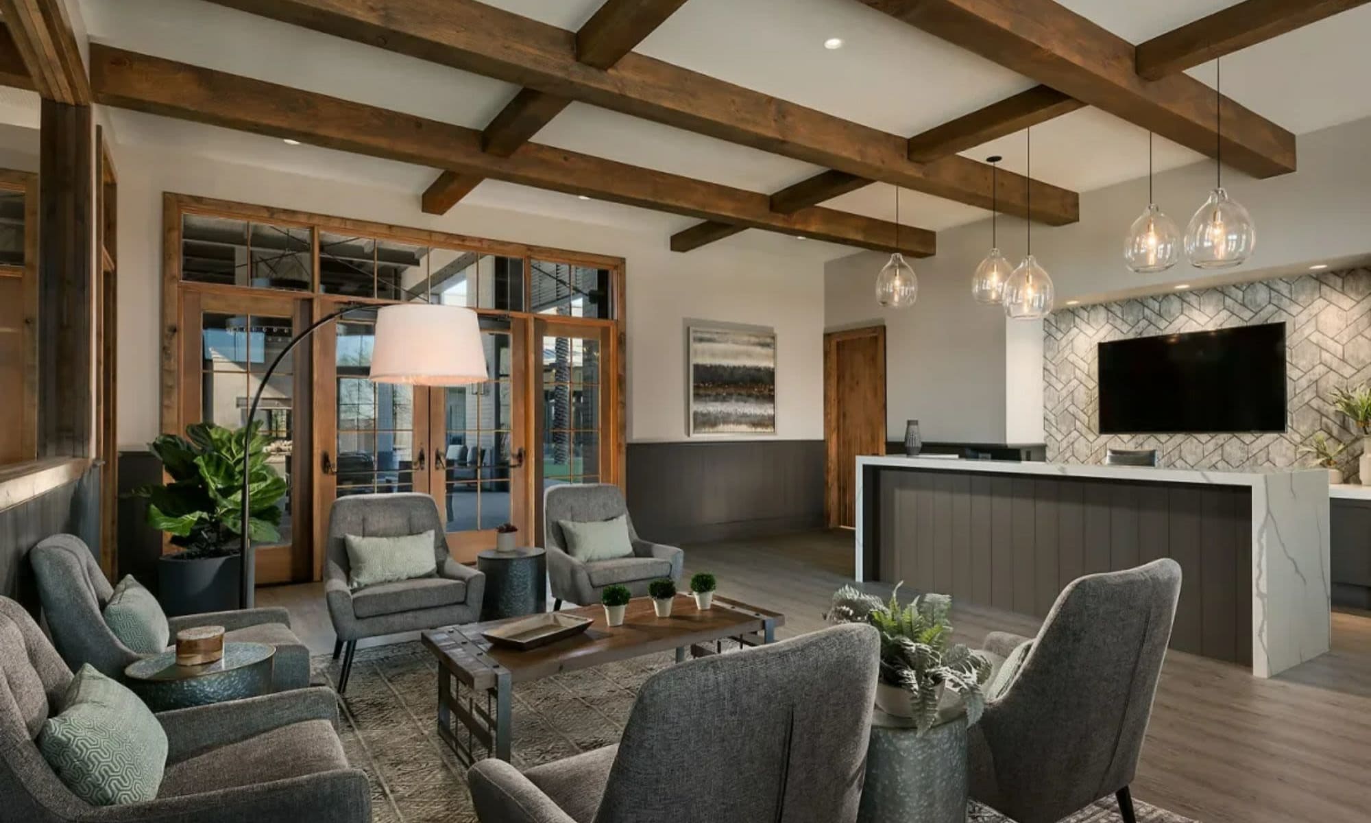 Rendering clubhouse at BB Living Union Park in Phoenix, Arizona