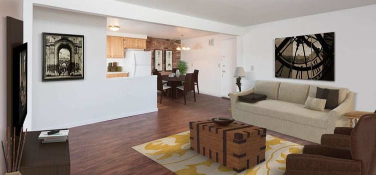 Beautifully designed living room at Idylwood Resort Apartments home in Cheektowaga