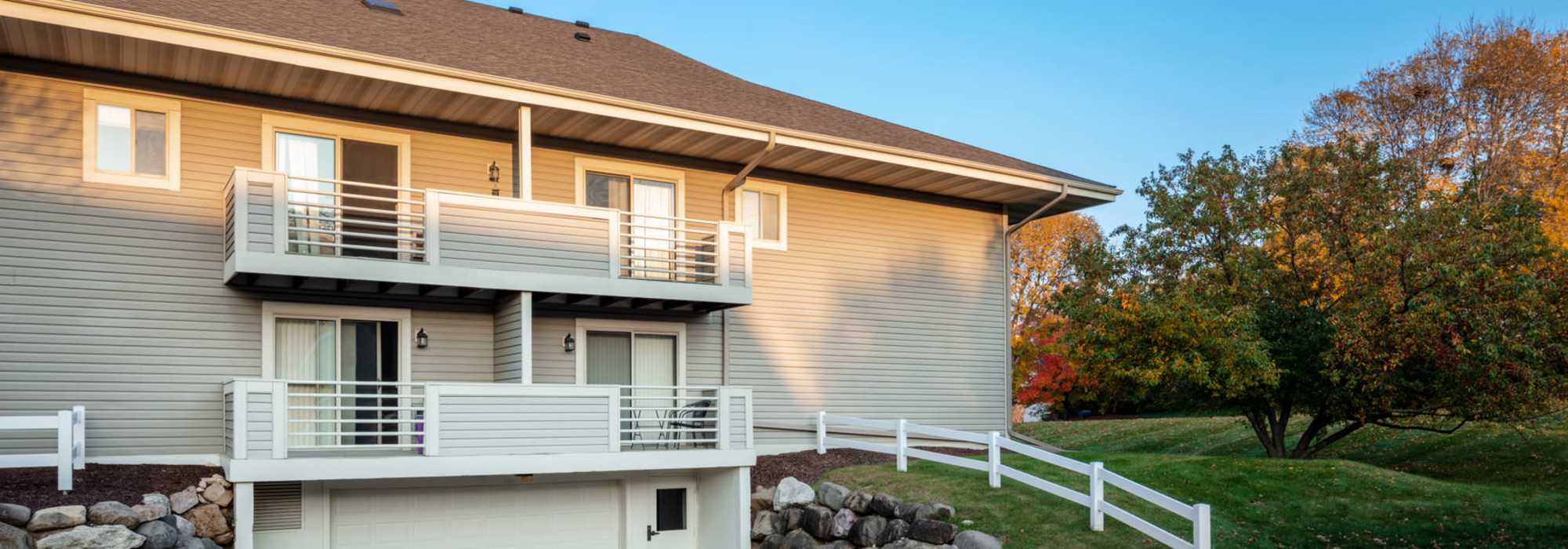 Apartment balcony at Kearney Meadows Apartments in Waunakee. WI