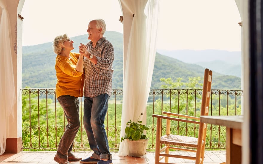 Residents dancing at Pasadena Highlands in Pasadena, California