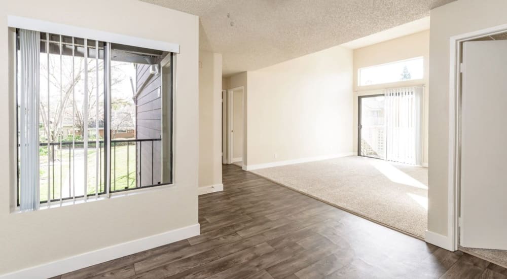 Open floor plan at Crossbrook Apartments in Rohnert Park, California