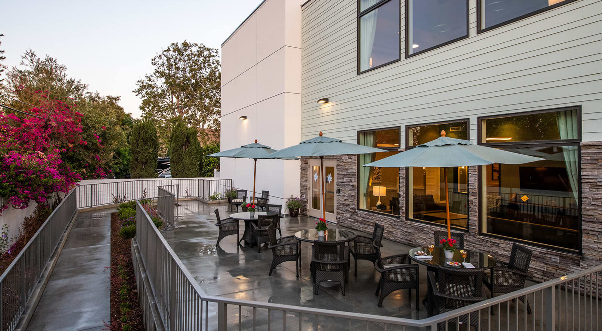 Patio at Seasons Memory Care at Rolling Hills in Torrance, California